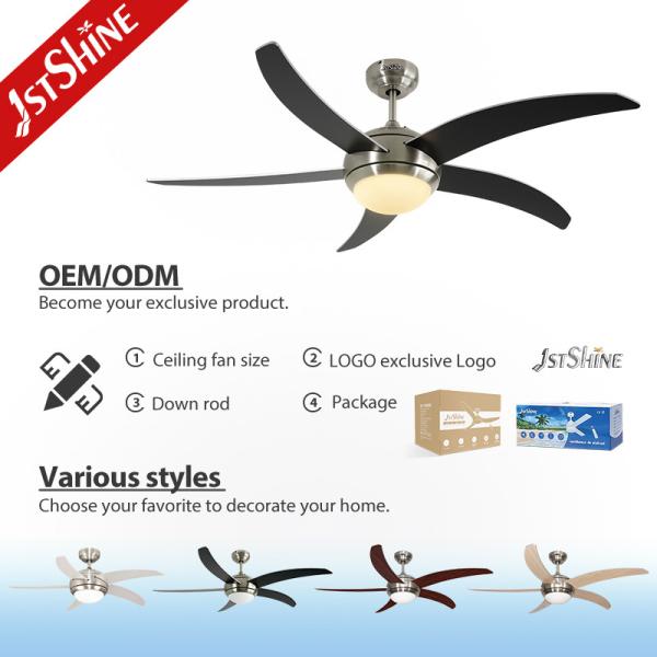 Lâmpada de ventilador de tecto moderno com 5 lâminas Mdf motor DC silencioso poupança de energia