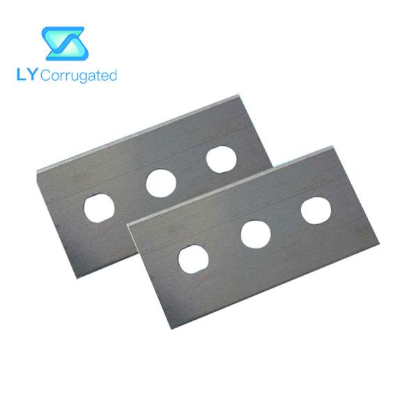 43x22x0.3mm High Carbon Steel Carbide Three Holes Slitter Blade For Cutting Wrapping Film