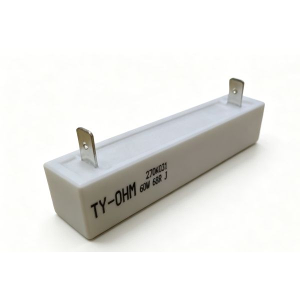 60W High Power Wire Wound Cement Resistor With Flameproof Ceramic Housing And Quick Installation Design