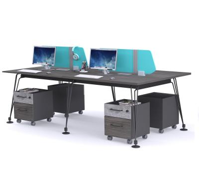 Eco Friendly Melamine Faced Chipboard Office Workstation Desk 2400*1200*750mm