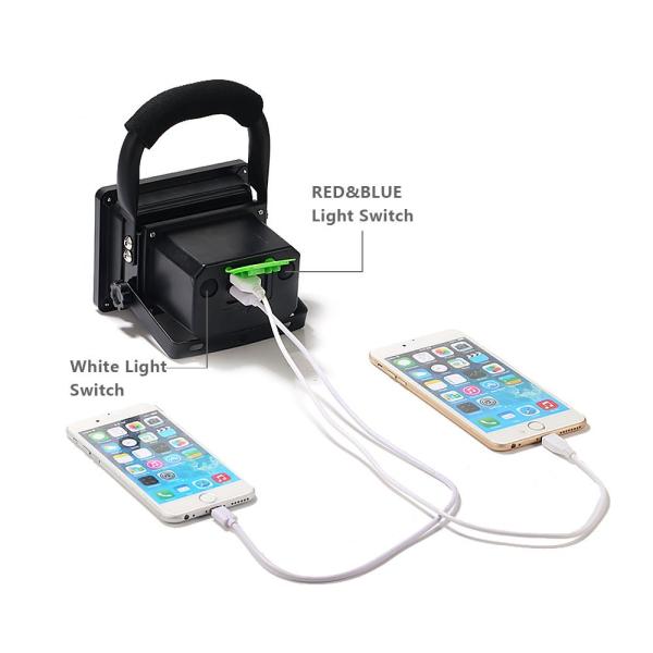 Outdoor 15W Spot LED Work Lights IPX5 Waterproof Rechargeable Lithium Batteries