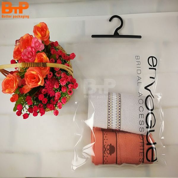 Customized Hanger Garment Clothes clear Plastic Packaging Bags for Man Underwear