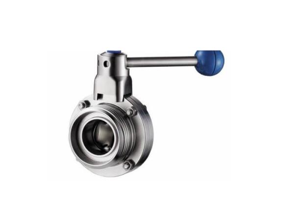 Full Bore 2'' Sanitary Stainless Steel Butterfly Valves With Pull Handle Manual Type