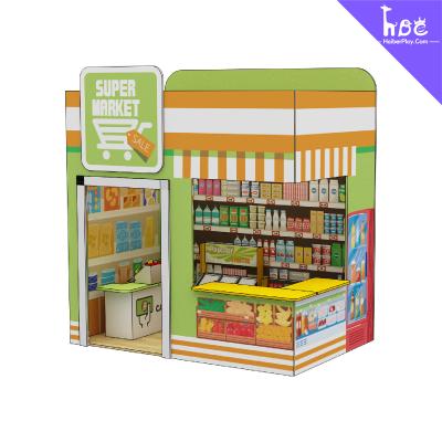 Conjunto de juegos de mini supermercado de la ciudad para el patio de recreo interior