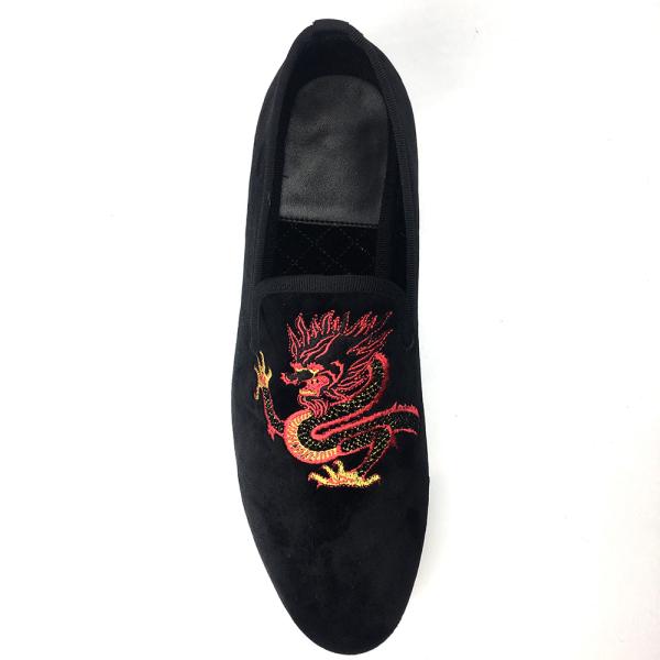 Slip On Mens Black Suede Tassel Loafers With Red Leather