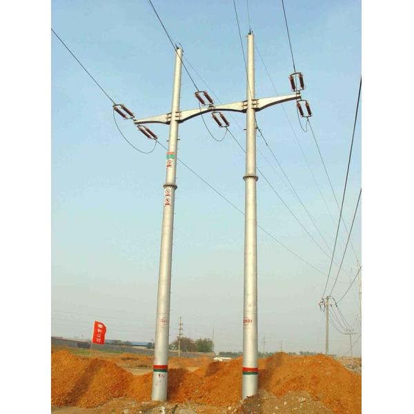 Conical type electric power pole 2.75mm thickness steel plate three sections