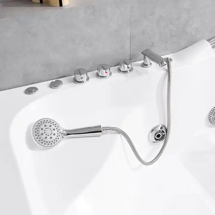 Round Acrylic Whirlpool Bathtub With Waterfall And Air Massage