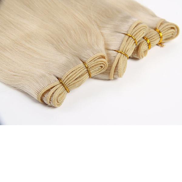 Doulde Drawn Blonde Hair Color Silky Straight Brazilian Hair Extension