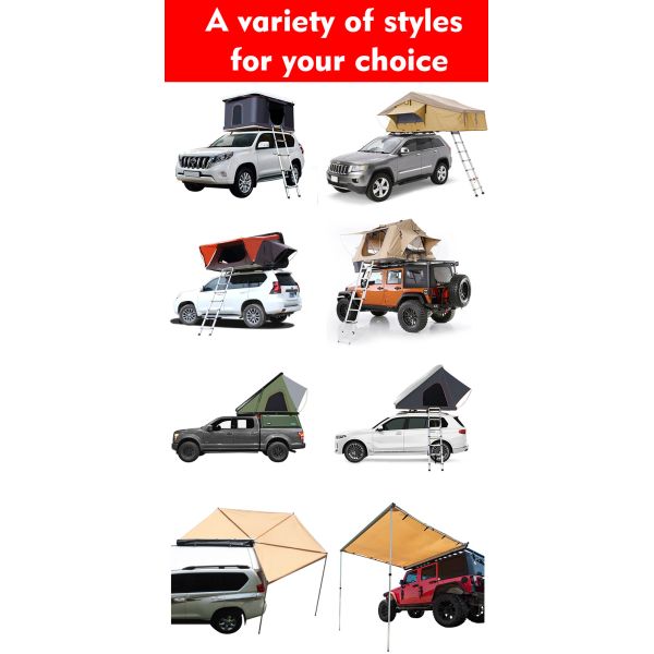 Waterproof Retractable Car Awning Tent Outdoor Car Roof Side Awning for SUV LED Light 4x4 Awning Car Sunscreen Canopy