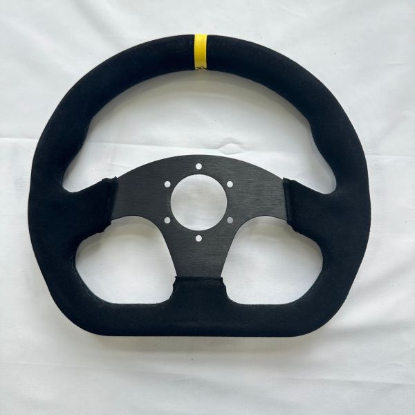 Left Hand Drift Race Car Steering Wheel 320mm Black Suede Spoke OEM
