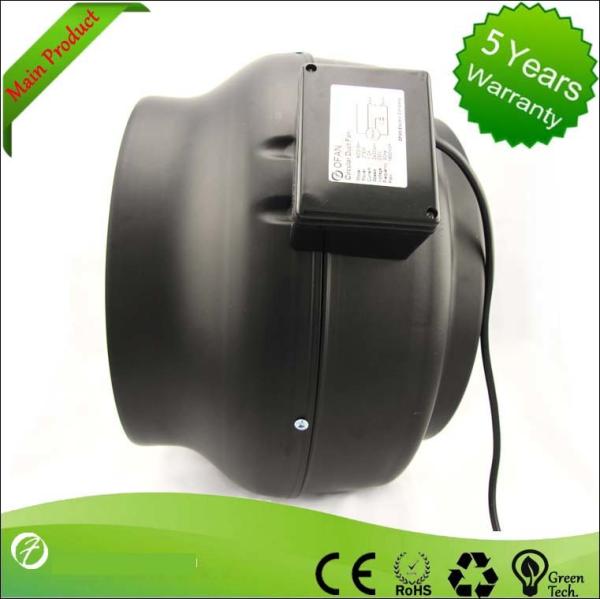 8 ducted inline fan,powerful centrifugal metal duct fan with built-in motor speed controller