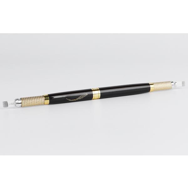 Black Multifunctional Microblading Eyebrow Tattoo Pen Double Heads 30G OEM