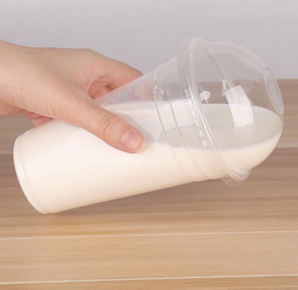 Compostable Plastic Cups With Lids Transparent Disposable Sippy Cold Cups PLA PET Clear