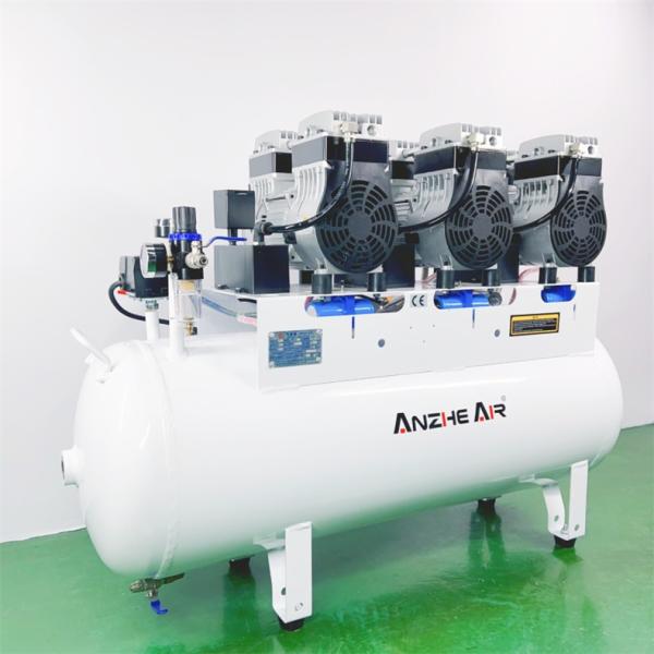90L Silent Air Compressor Oil Free 2500W Dental Air Compressor Used For 6 Dental Chair