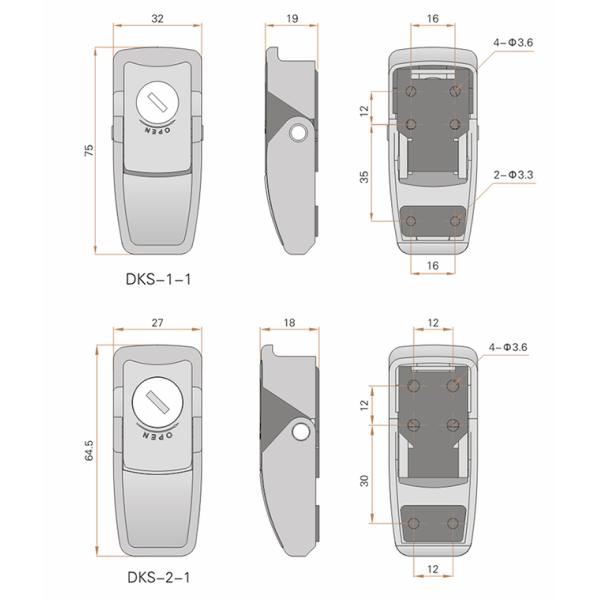 Stainless Steel Electrical Cabinet Draw Center Latch Toggle Lock Hasp