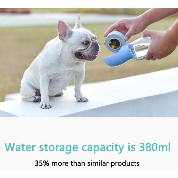 380ml отделяемые портативные 2 в 1 распределителе бутылки с водой собаки с хранением еды