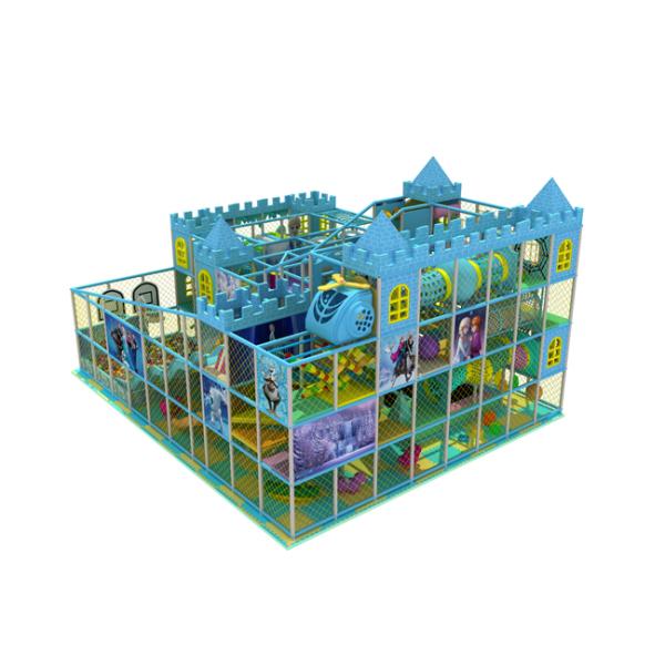 Frozen Theme Blue Kids Indoor Playground Equipment With Wave Slide KP150520