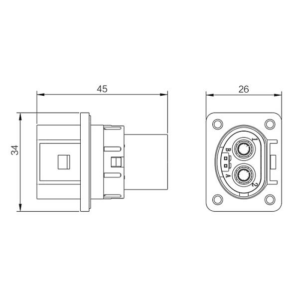 Secondary Lock EV Battery Connector IPXXB Waterproof 2 Pin Power