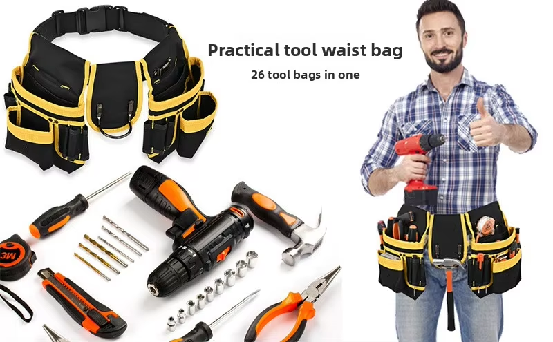 Magnetic Waterproof Heavy-Duty Adjustable Tool Belt Bag OEM/ODM Lightweight Multifunctional Tool Bag