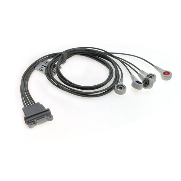 TPU 5 Lead Electrode AHA Holter ECG Cable Gray color For Schille