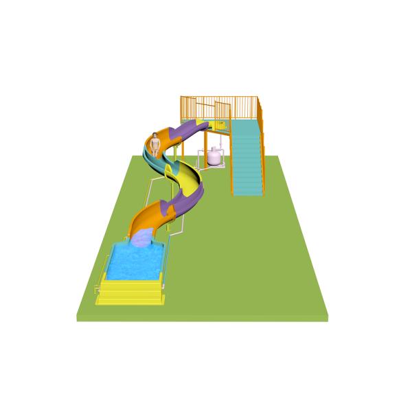 Детские спиральные водные горки для аквапарка из стекловолокна