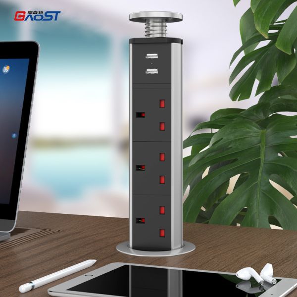 62mm USB C Electrical Hidden Retractable Power Socket UK Outlets