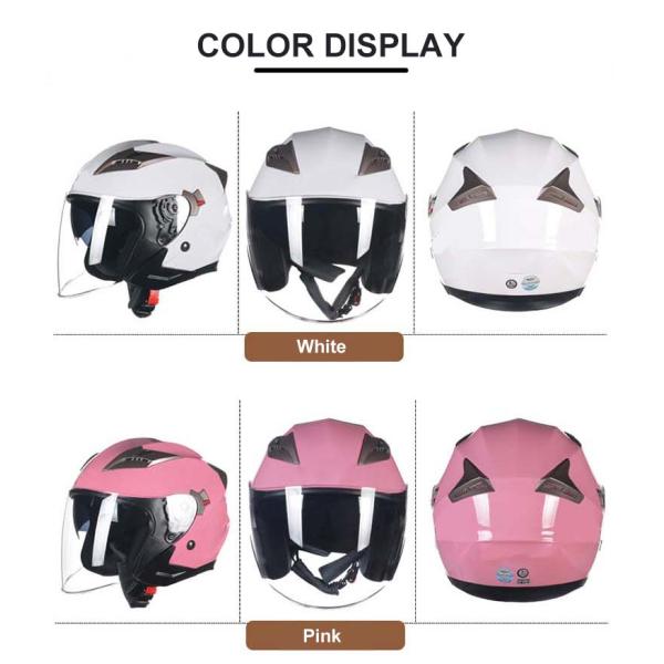 XS/S/M/L/XL/XXL DOT ECE Approved White Open Face Motorcycle Helmet with Visor Anti-fall Breathable