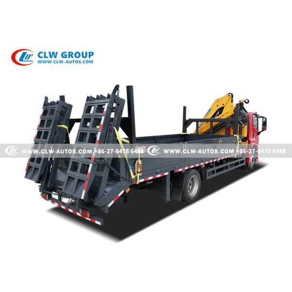 ISUZU FTR 4x2 Flatbed Truck with 6.3-Ton Knuckle Crane and 205HP Euro 6 Engine for 7,000mm Platform Transport