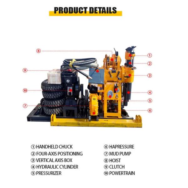 Небольшая гидравлическая установка Kelly Bar Drill Rig Подходит для слоев скал