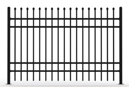 Steel Hercules Security Fencing Slanted Tubular Palisade Fences Ornamental Wrought Iron Panels