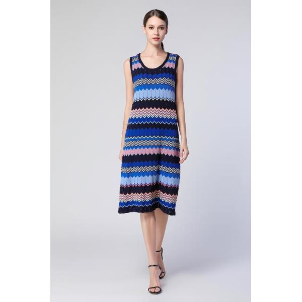 Modern Vest Type Ladies Sweater Dress 65% Chevilled Silk 35% Nylon