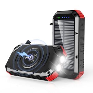 Solar Cordless Power Bank 30000mAh Portable Wireless Charging Type C
