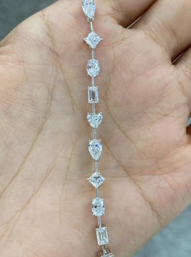 6.481ct~10.518ct  Bracelet DEF VS special-shaped Lab Grown Diamonds 18K white gold