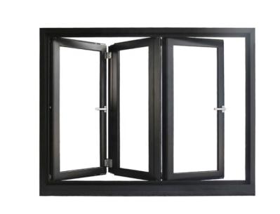 SandBlasted Aluminum Folding Windows , Toughened Glazed Bifold Glass Windows
