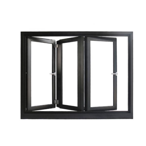 SandBlasted Aluminum Folding Windows , Toughened Glazed Bifold Glass Windows