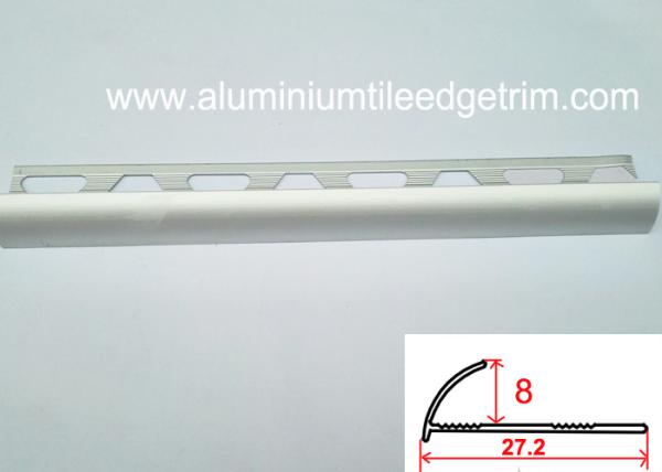 Half Round Aluminium Tile Edge Trim , Ceramic Tile Corner Trim Mill Finish 8mm Depth