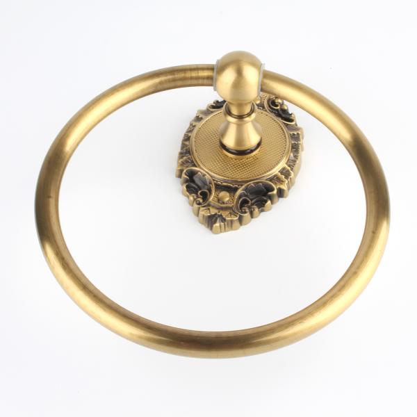 Hotel Home Bathroom Towel Rack Round Brass Wall-Mounted Organizer for Space Utilization