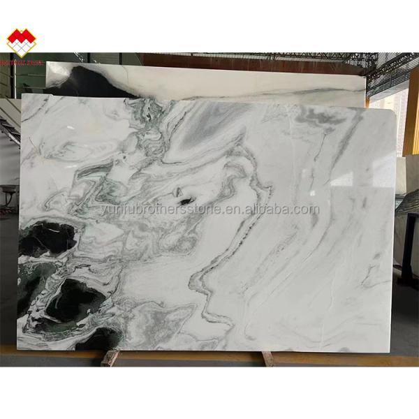 Translucent Chinese Ink Painting Marble Staircase Tiles in Panda White for Lavabo
