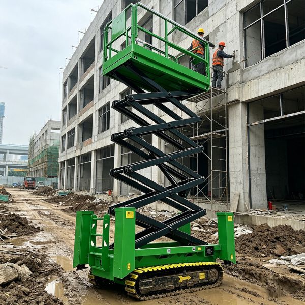 Industrial 32 Ft Scissors Lift Platform Heavy Duty Customized For Engineering Projects