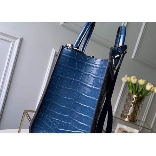 Luxury Cross Body 23cm Crocodile Skin Tote Bag Lock Decoration