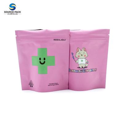 CBD Mylar Weed Sacos de embalagem Impressão digital Bolsa de suporte com fecho