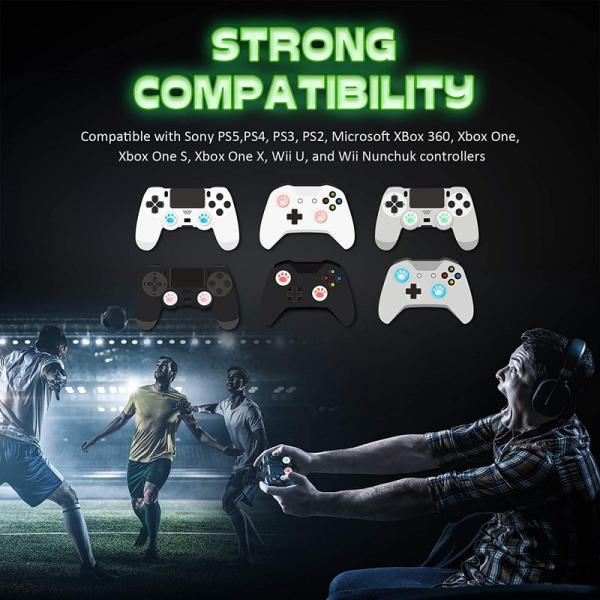 Protective Thumb Grips Replacement Cat Claw Joystick Silicone Cat Stick Analog Cover Compatible With PS 5/4/3/2 Xbox 360/One