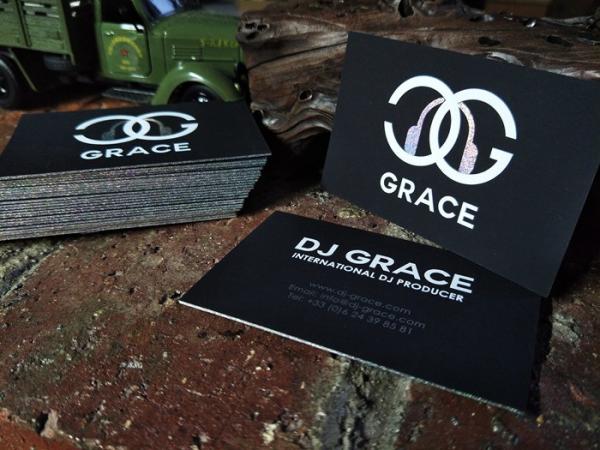 Popular Fashion Luxury Silver Foil Business Cards Personalised Printing With Color Edges