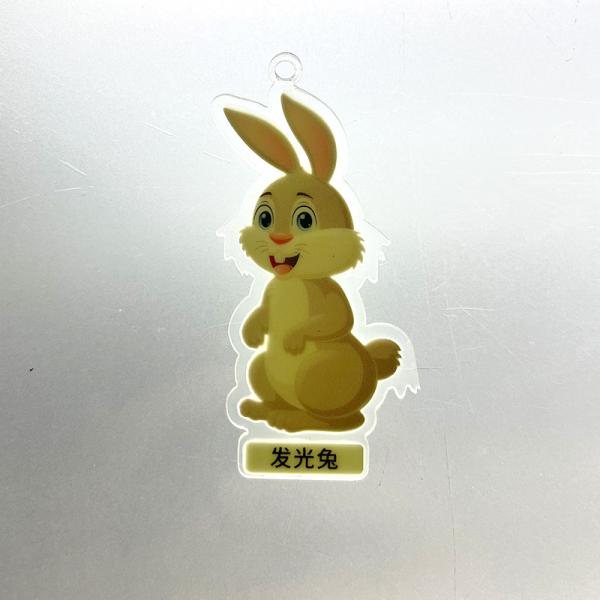 Photoluminescent Plastic Card Glow In The Dark Rabbit Cardboard For Children