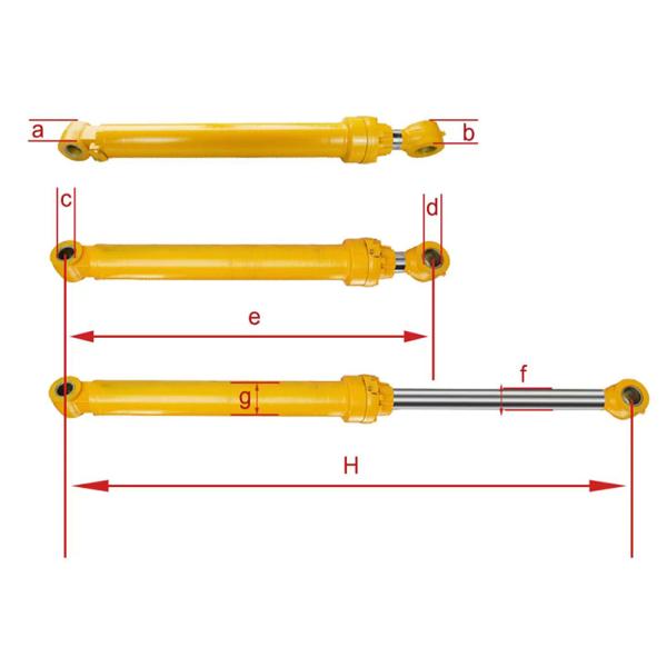 707-01-0A460 707-01-0A450 Arm Bucket Boom Double cylindre hydraulique à double action pour une pelle PC270-7 PC300-7 PC350-7