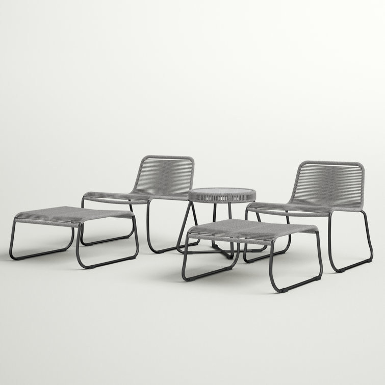 Minimalist Design Garden Set 2 Seating Outdoor Furniture Lounge Set for Poolside Garden