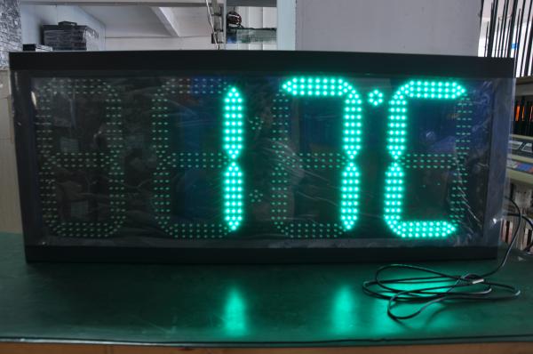 12 Inch Led Time And Temperature Display For Gas Station With RF Remote Communication