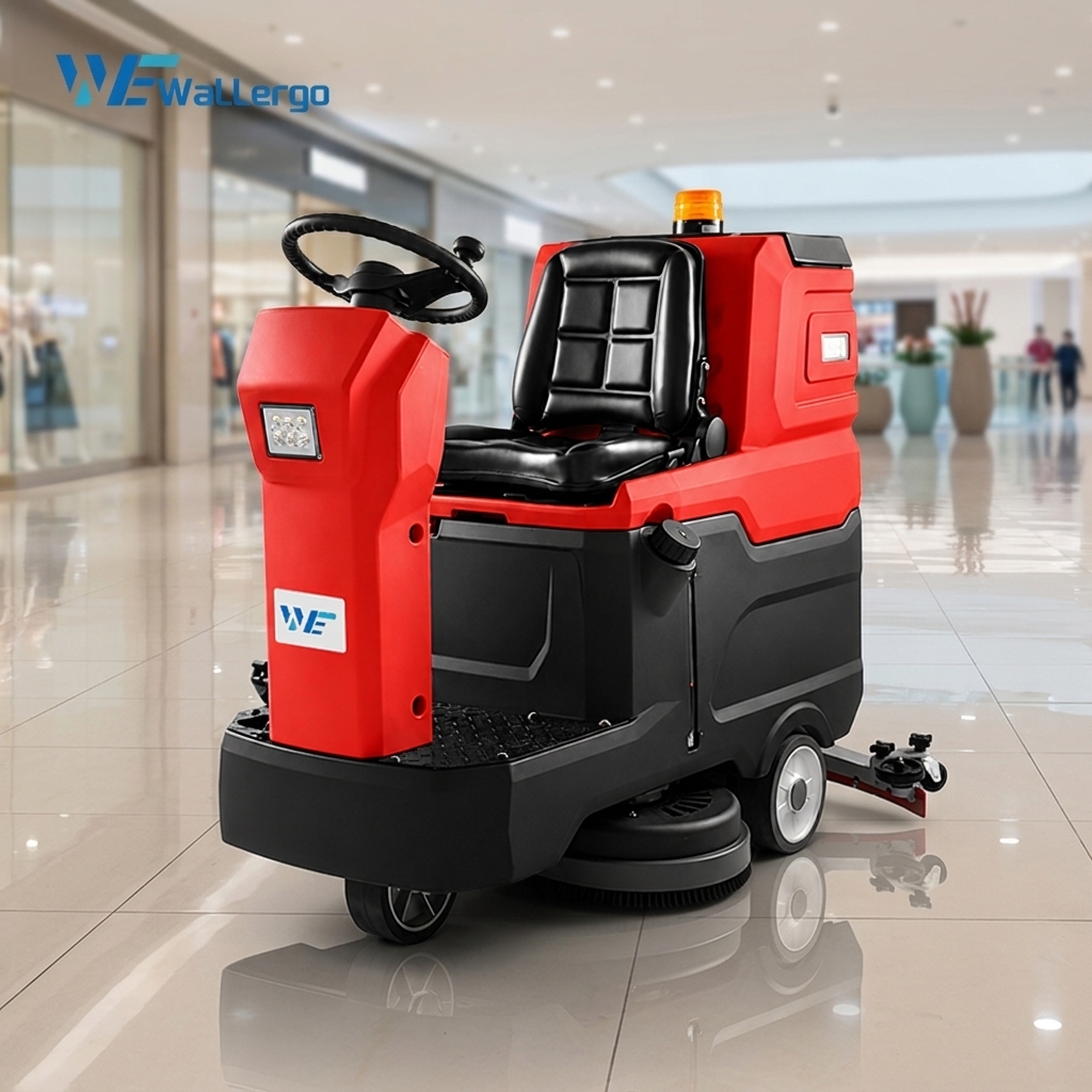 Intelligent Ride-on Floor Scrubber High Capacity Battery Powered Cleaning Machine for Shopping Mall Warehouse