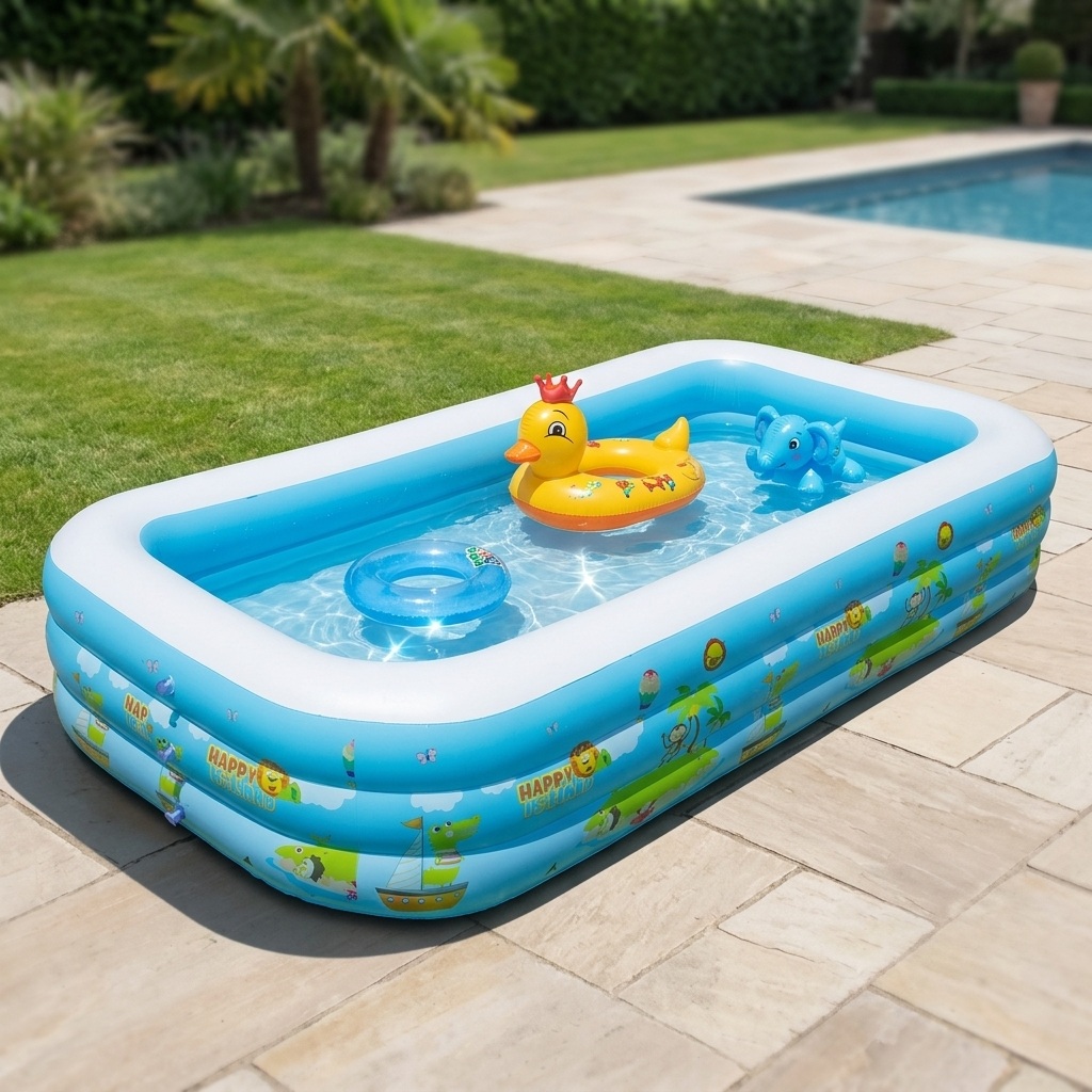 Inflatable Swimming Pool for Children Home Outdoor Use Extra-Large Family Pool Colorful Durable Thick PVC Constant Temperature