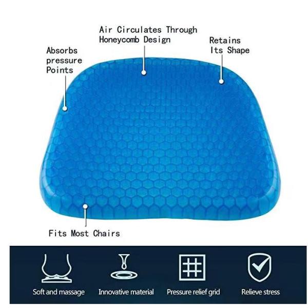 Pressure Sore Relief Car Seat Support Cushion , Customized Soft Gel Cushion